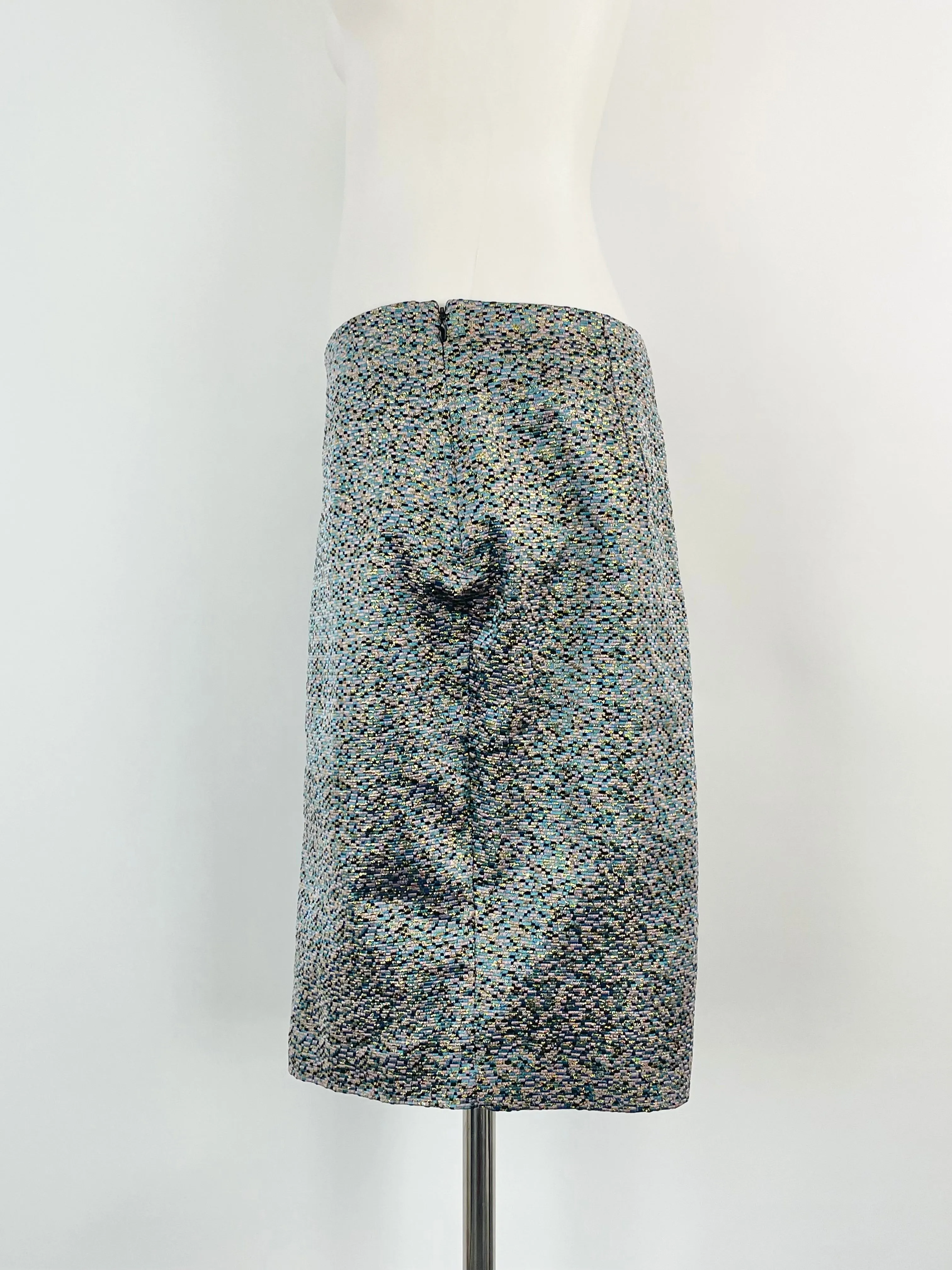 2NDDAY Metallic Multicolour Woven Midi Skirt - AU8/10
