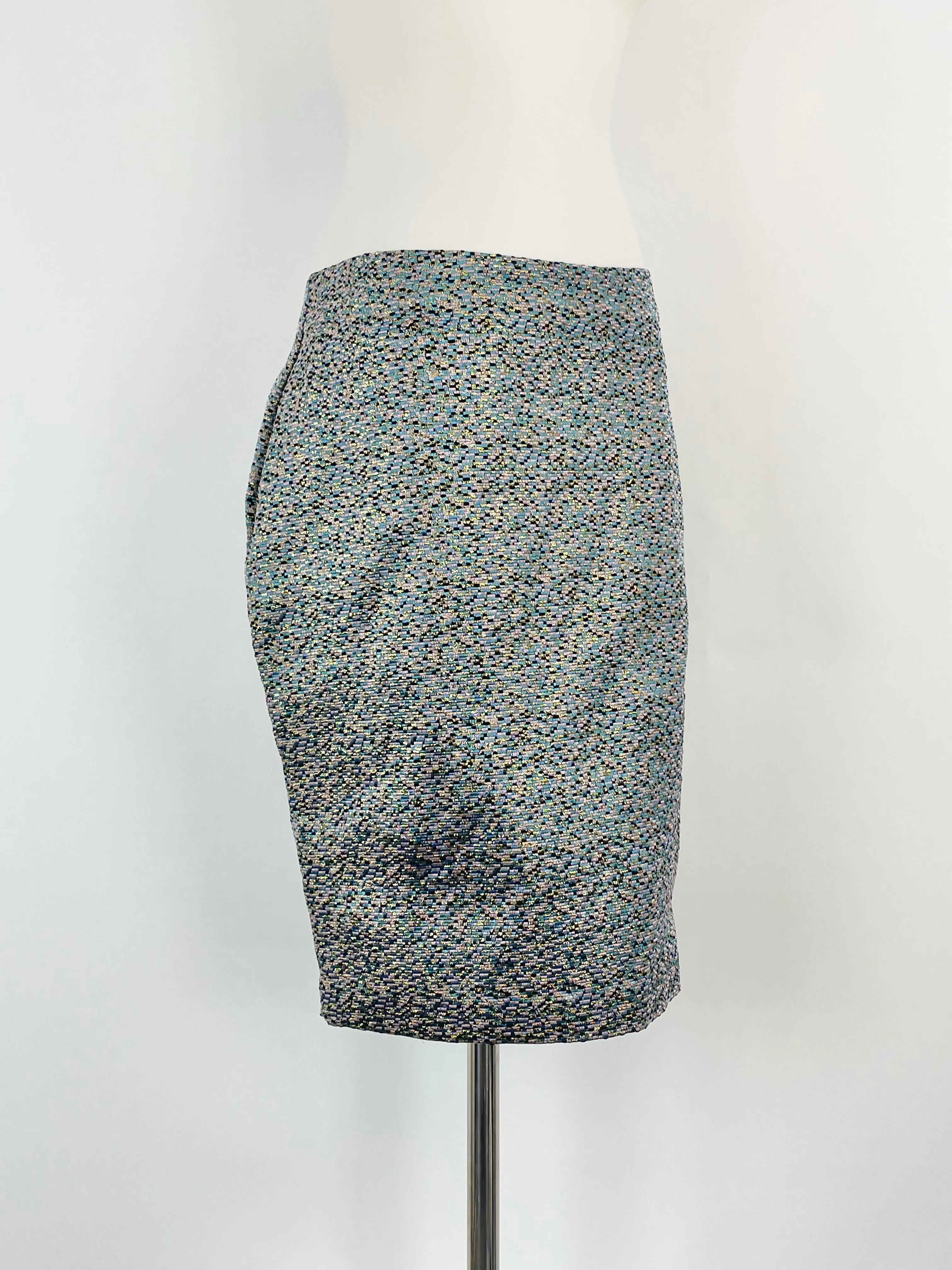 2NDDAY Metallic Multicolour Woven Midi Skirt - AU8/10