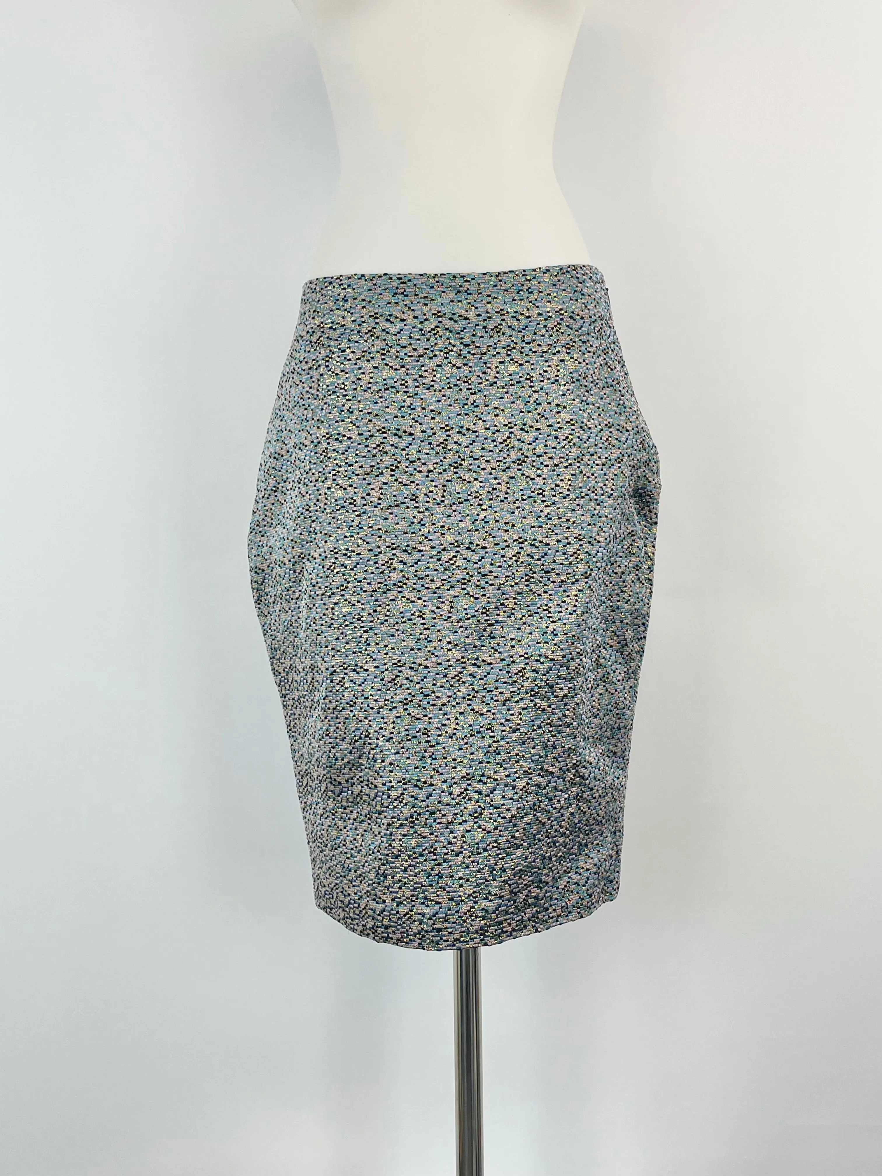 2NDDAY Metallic Multicolour Woven Midi Skirt - AU8/10