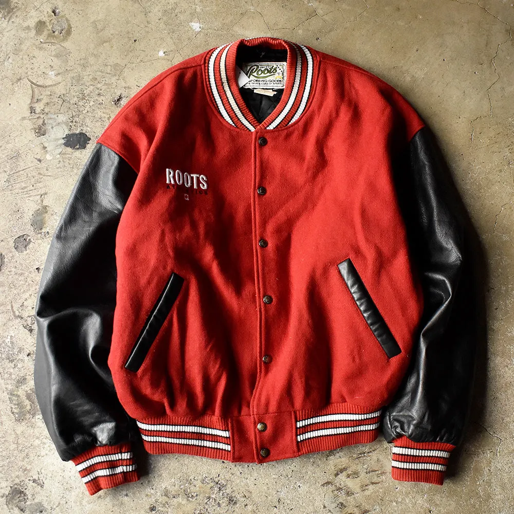 90's ROOTS “Pink Panther” レザー切り替えアワードジャケット 240312H