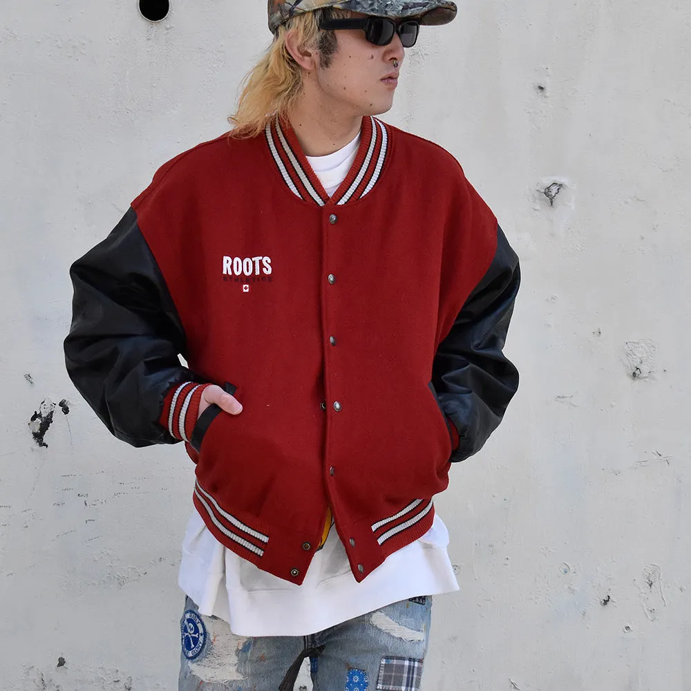 90's ROOTS “Pink Panther” レザー切り替えアワードジャケット 240312H