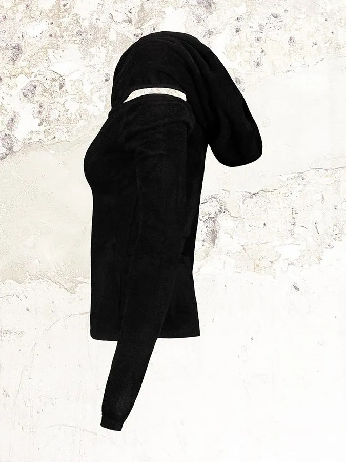 ALEXANDRE VAUTHIER Velvet Hooded Knit Top