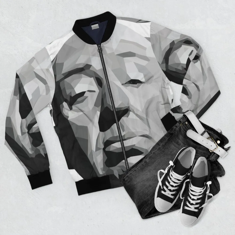 Alfred Hitchcock Geometric Bomber Jacket