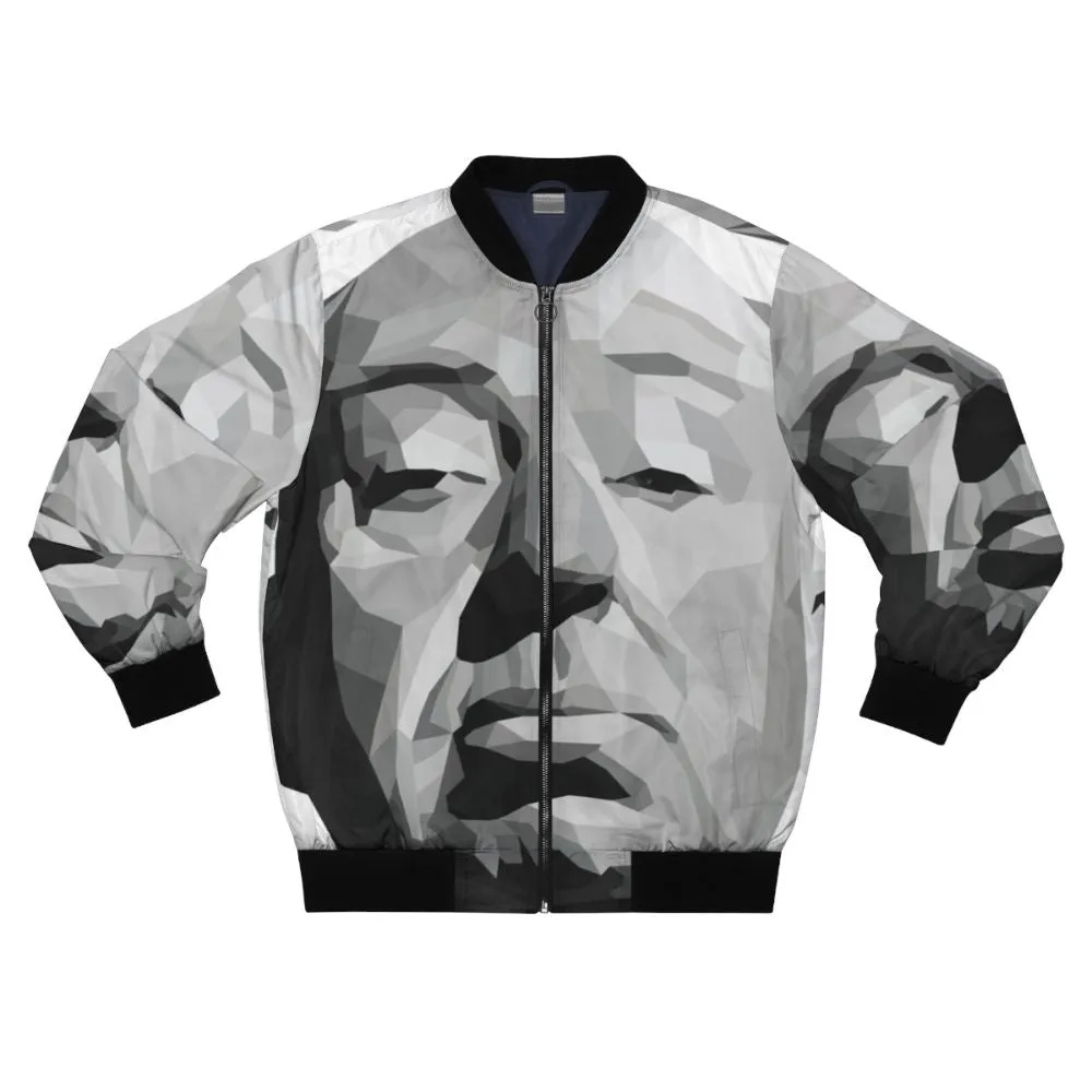 Alfred Hitchcock Geometric Bomber Jacket