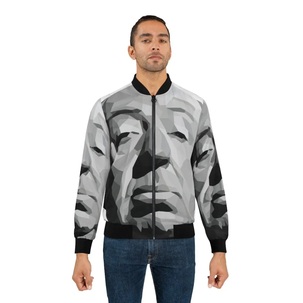 Alfred Hitchcock Geometric Bomber Jacket