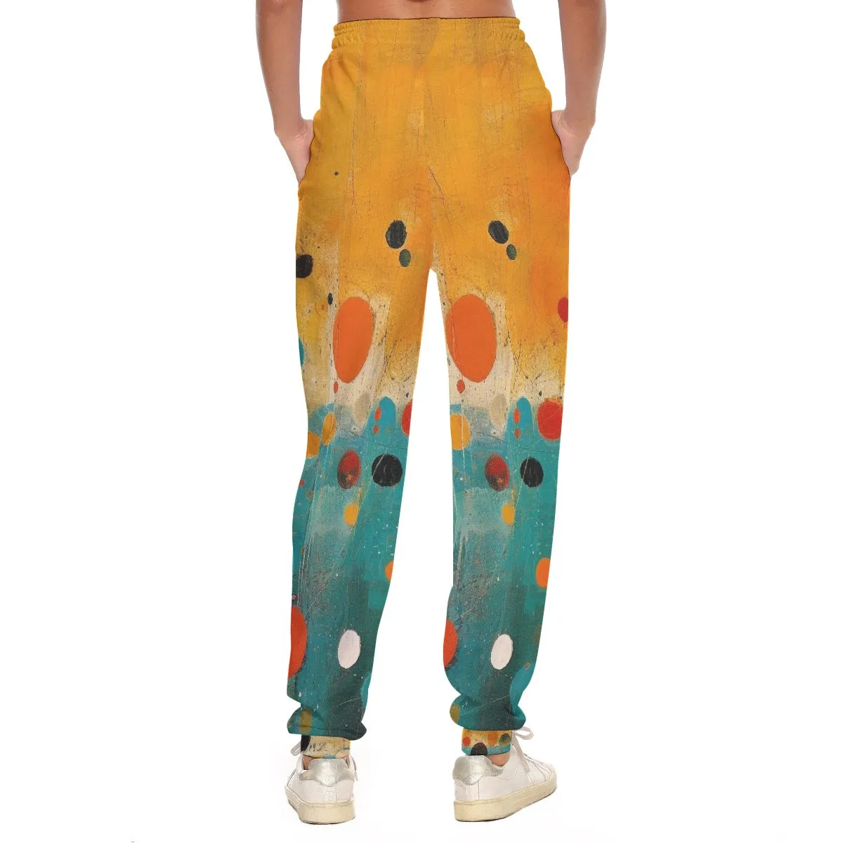 All-Over Print Women's Casual Pants 252 abstract, circles, print