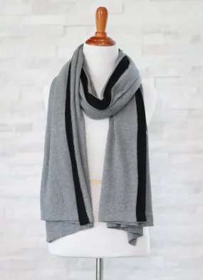 All Season Scarf-  gray with black stripe