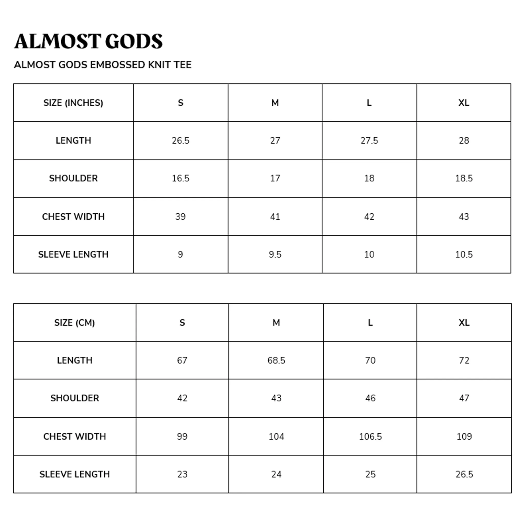 ALMOST GODS EMBOSSED KNIT TEE (PINE)