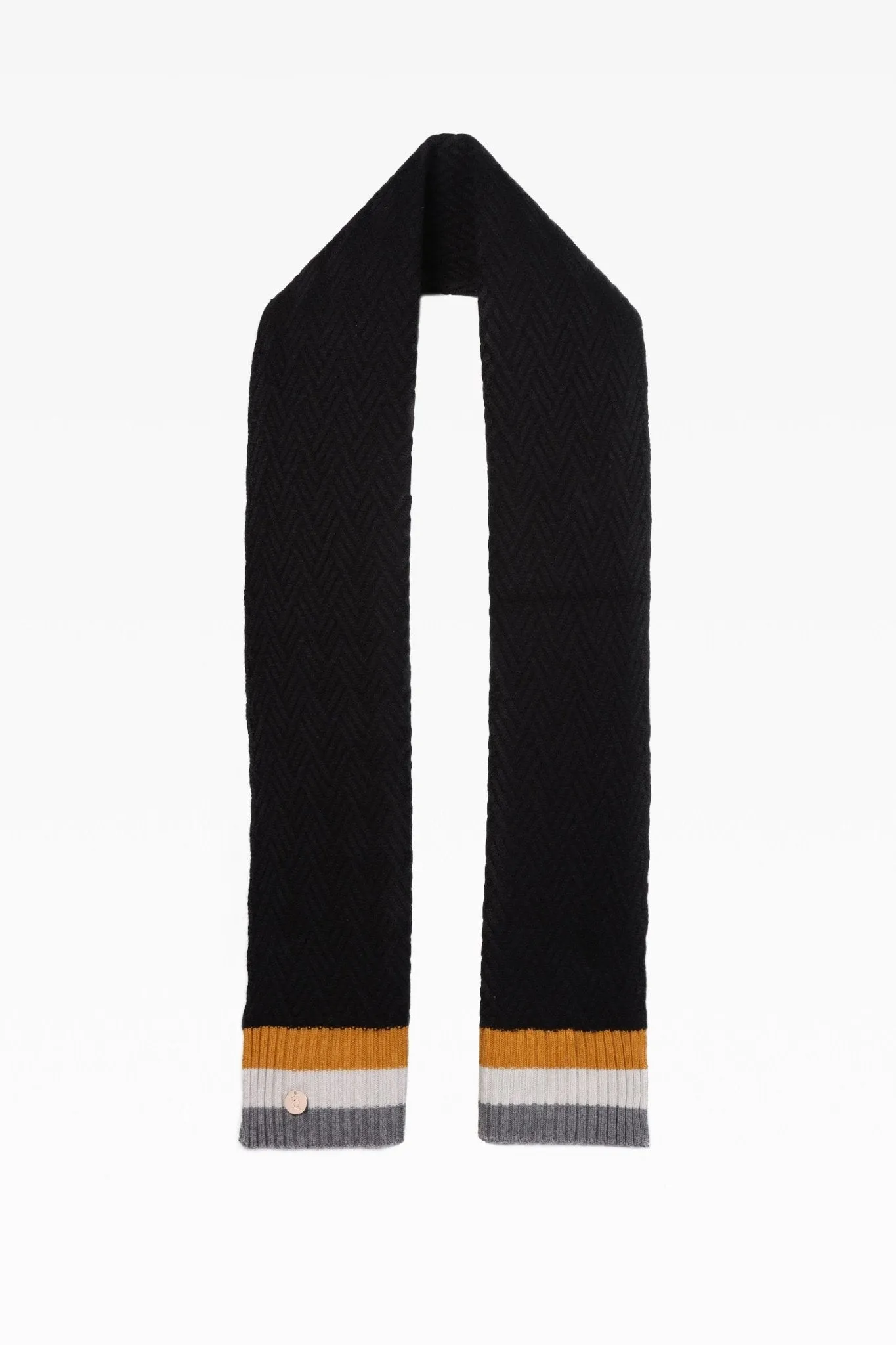 Andie Stripe Cashmere Scarf in Black Mix