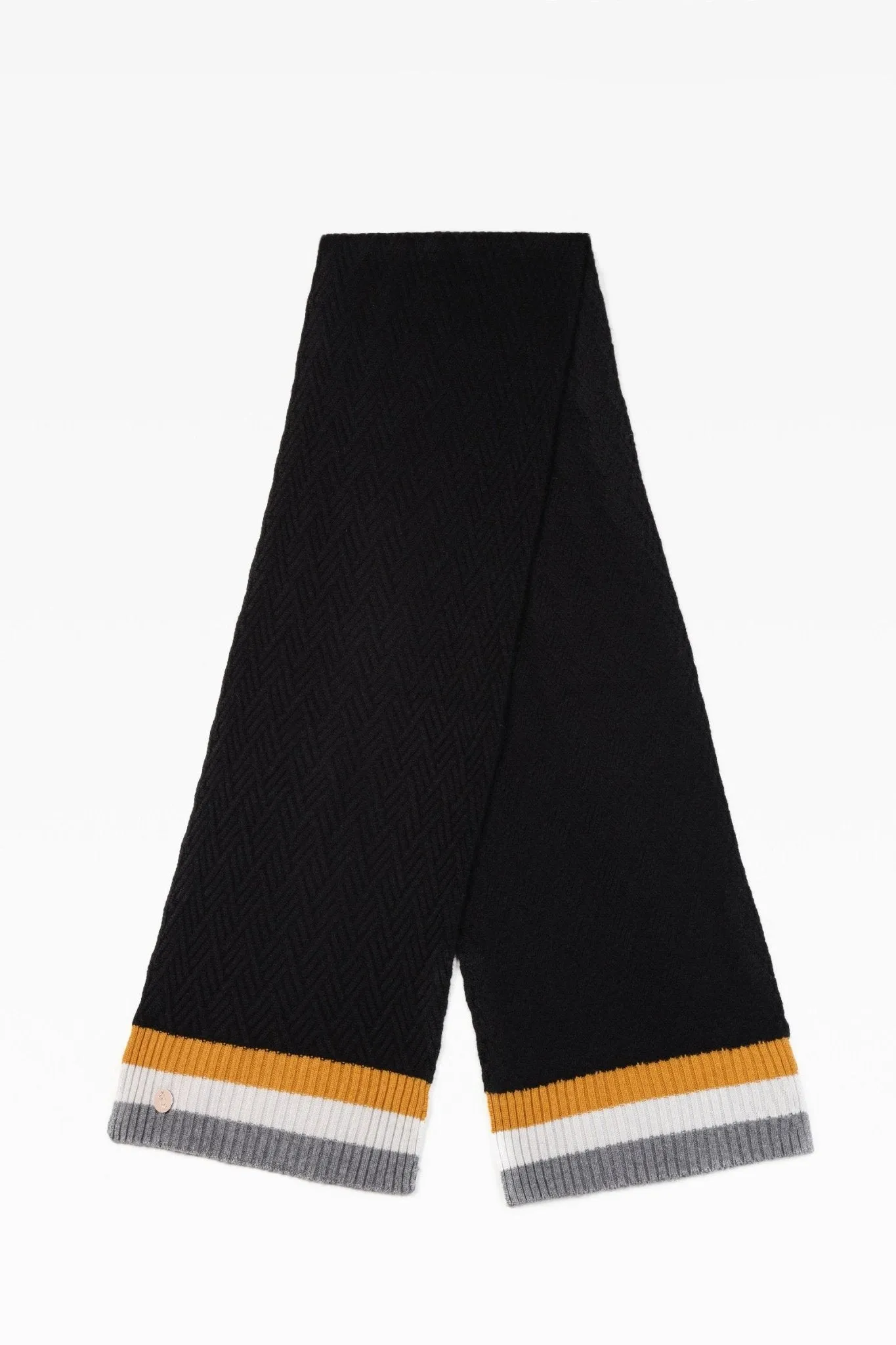 Andie Stripe Cashmere Scarf in Black Mix
