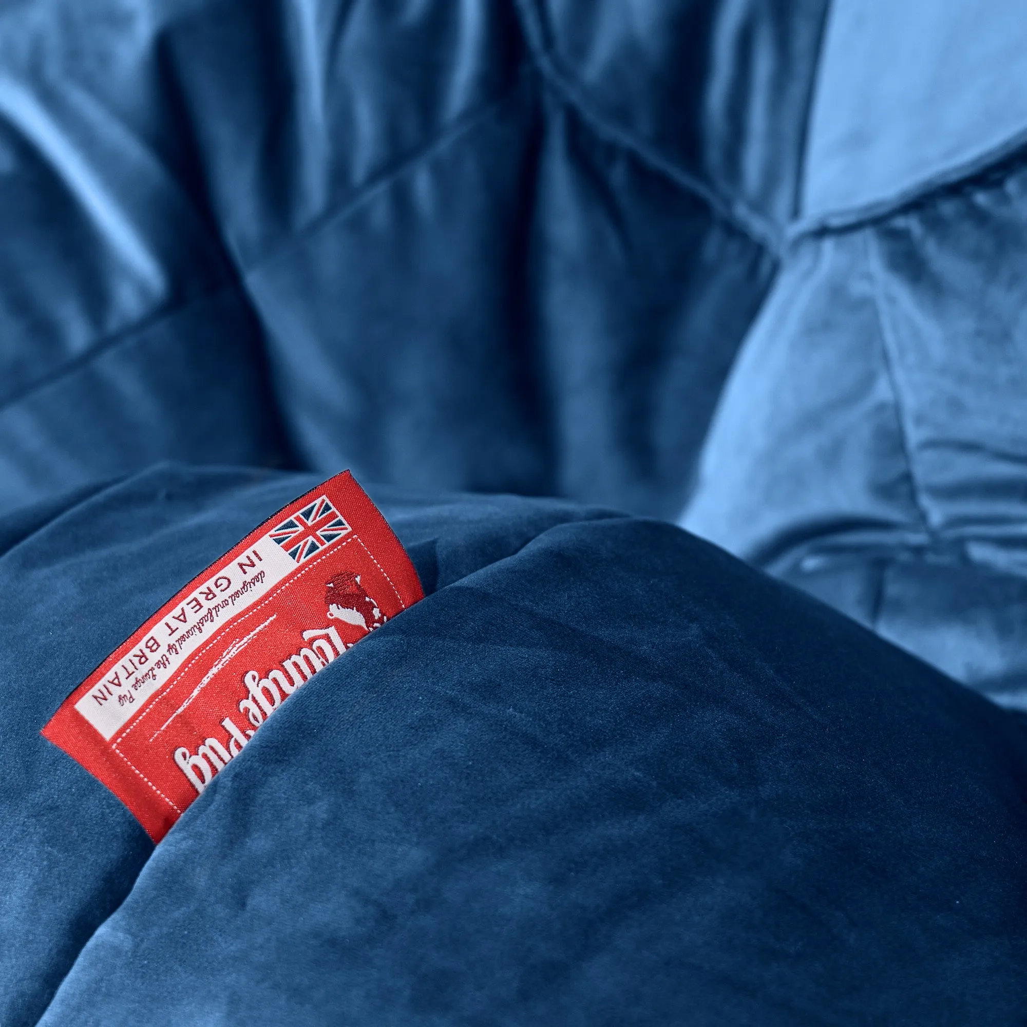 Archi Bean Bag Chair - Velvet Midnight Blue