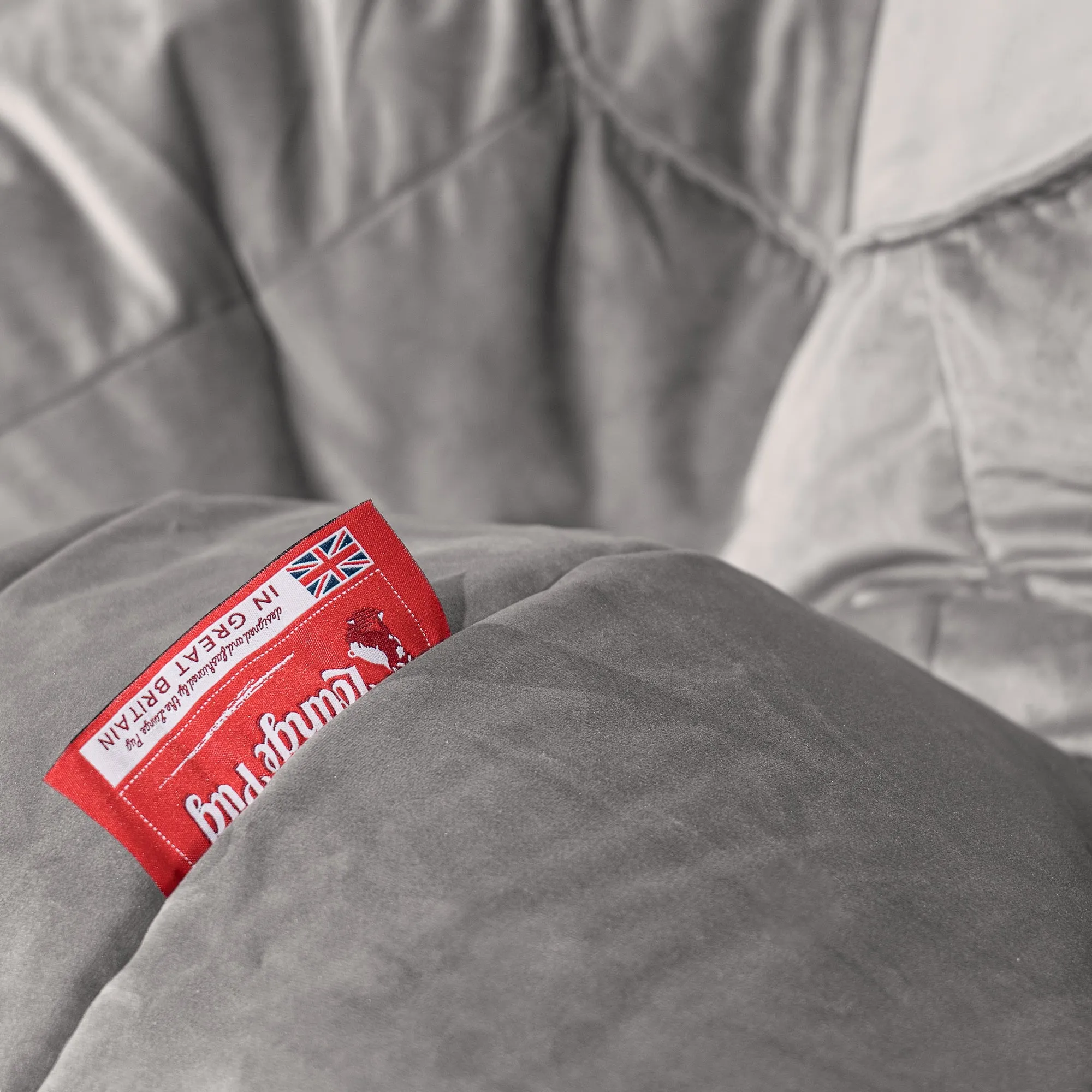 Archi Bean Bag Chair - Velvet Silver