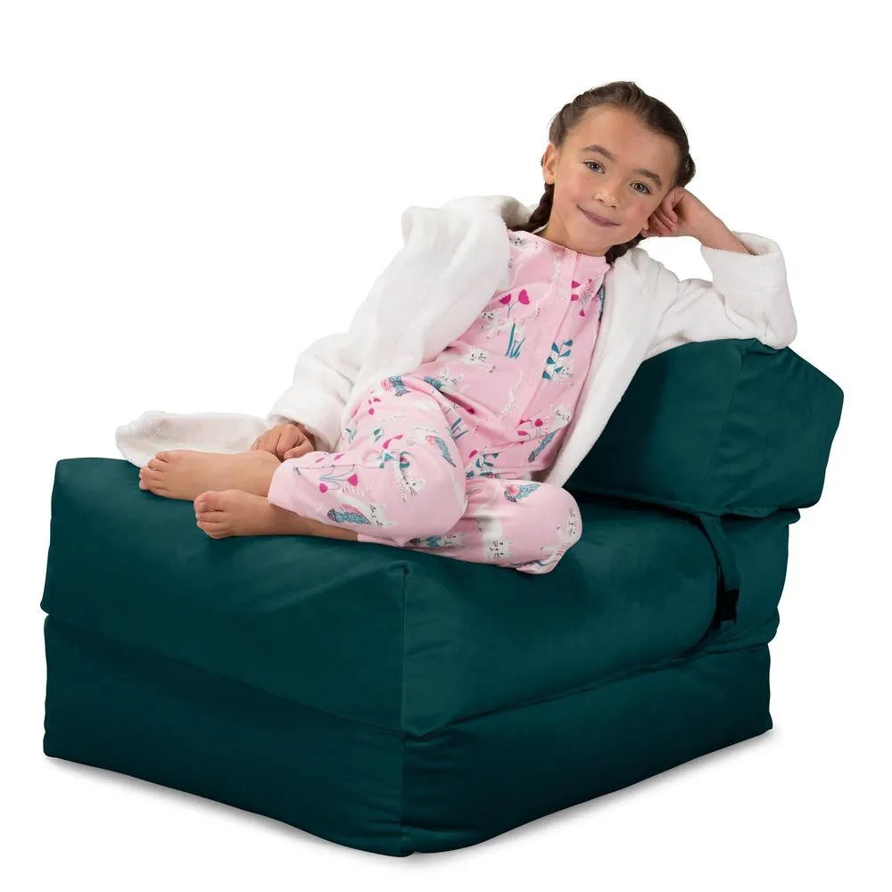 Avery Futon Chair Bed Single - Velvet Teal