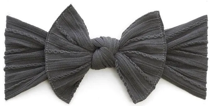 Baby Bling Charcoal Cable Knit Knot Headband