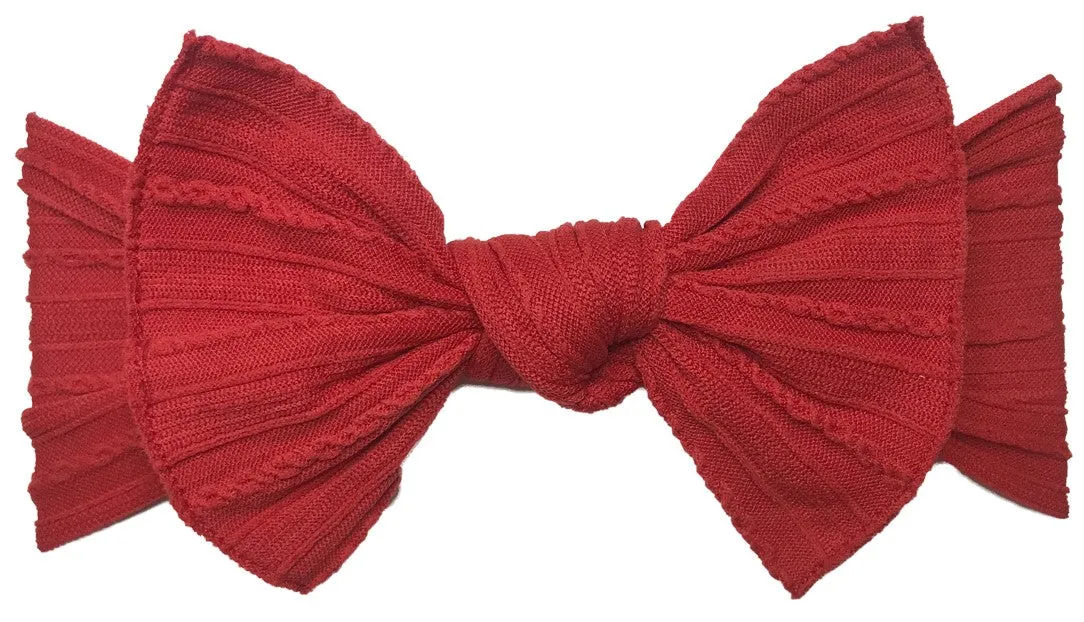 Baby Bling Cherry Cable Knit Knot Headband