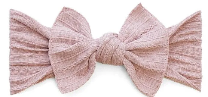 Baby Bling Mauve Cable Knit Knot Headband