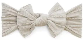 Baby Bling Taupe Cable Knit Knot Headband