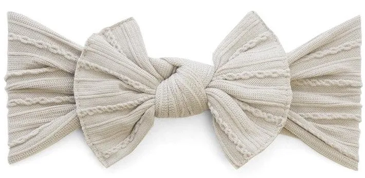 Baby Bling Taupe Cable Knit Knot Headband