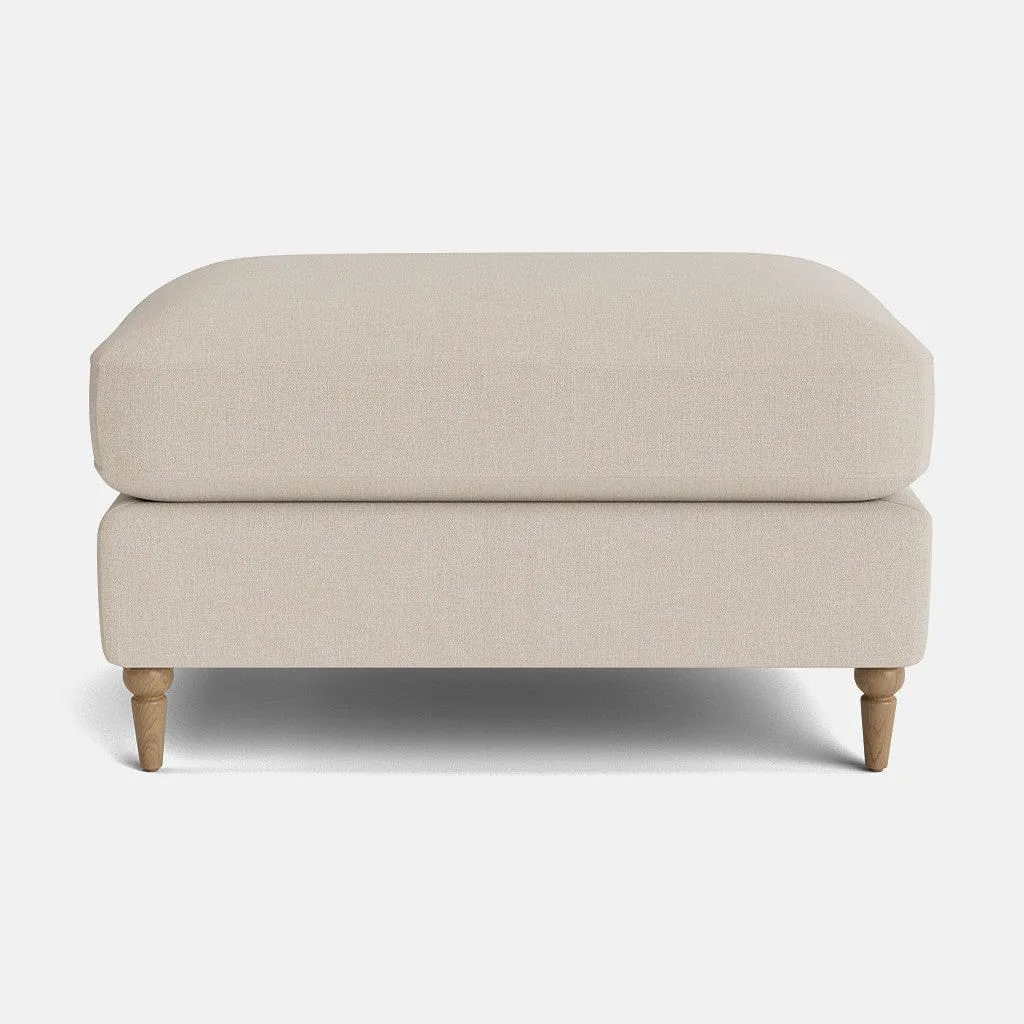 Bayswater Luxe Chenille Footstool - Subtle Seashell