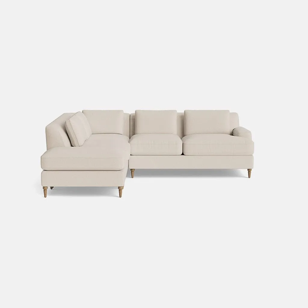 Bayswater Luxe Chenille Left Corner Sofa - Subtle Seashell