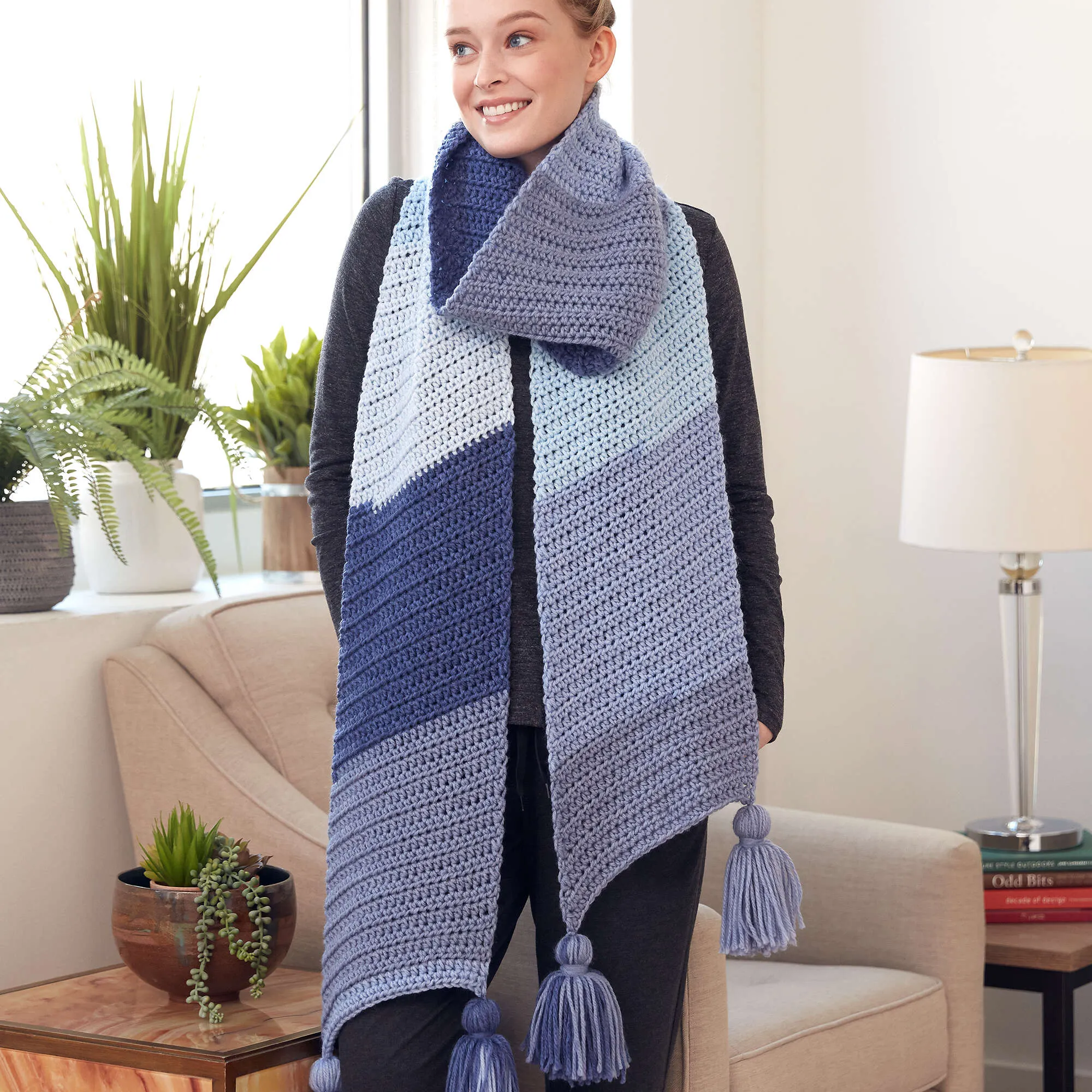Bernat Lean On Me Crochet Scarf