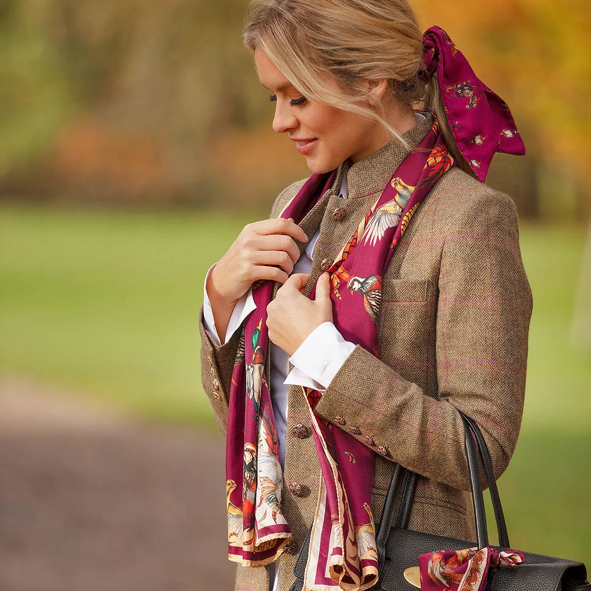 Best In Show Magenta & Gold Classic Silk Scarf