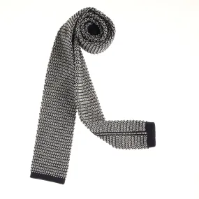Black & Ivory Designed Knit Tie