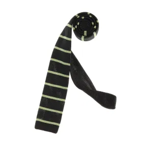Black & Light Green Horizontal Knit Tie