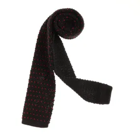 Black, & Red Designed Knit Tie