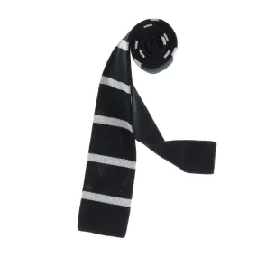 Black & Silver Horizontal Knit Tie