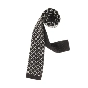 Black & White Designed Knit Tie