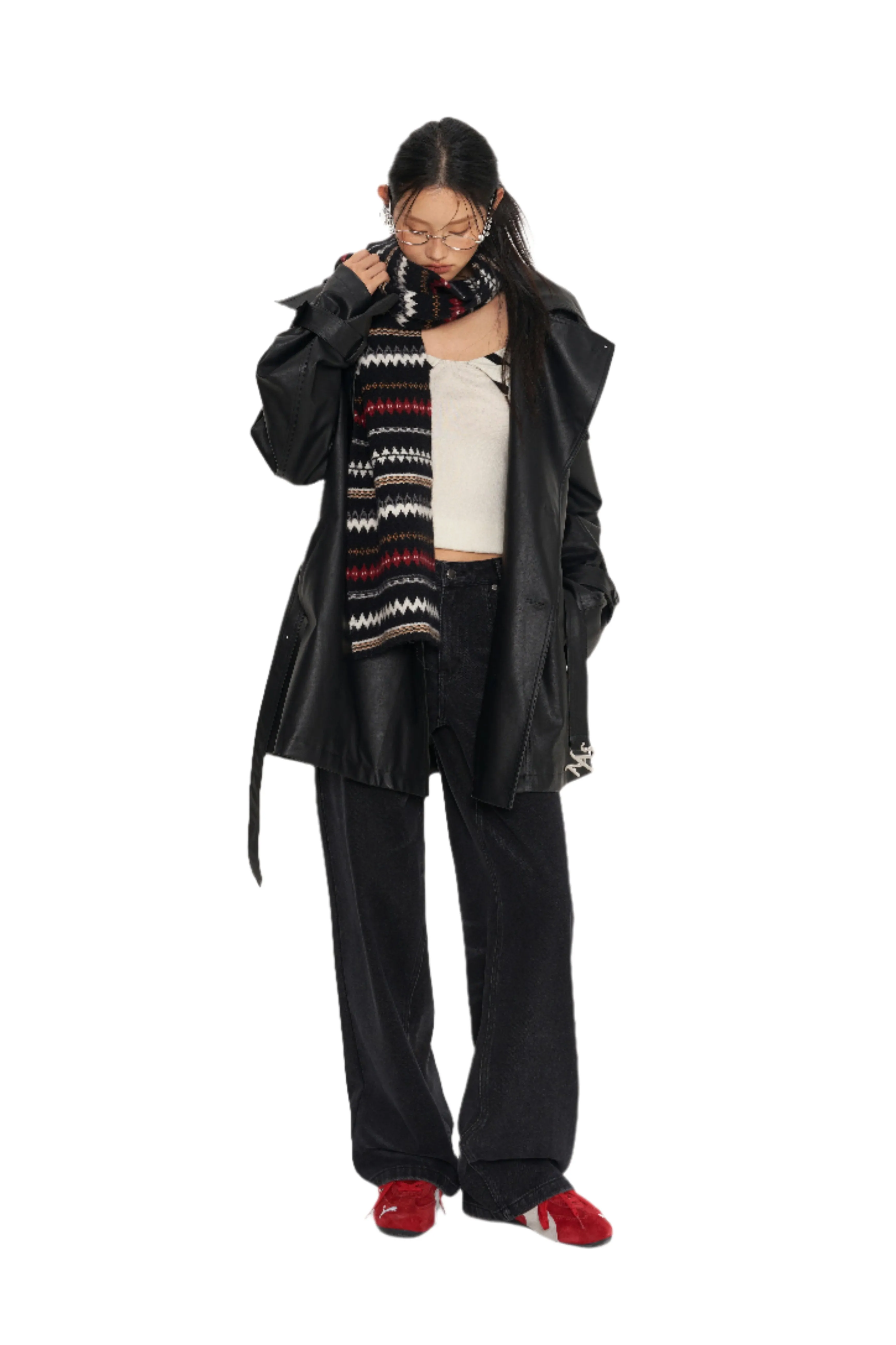 Black Emissary Leather Trenchcoat