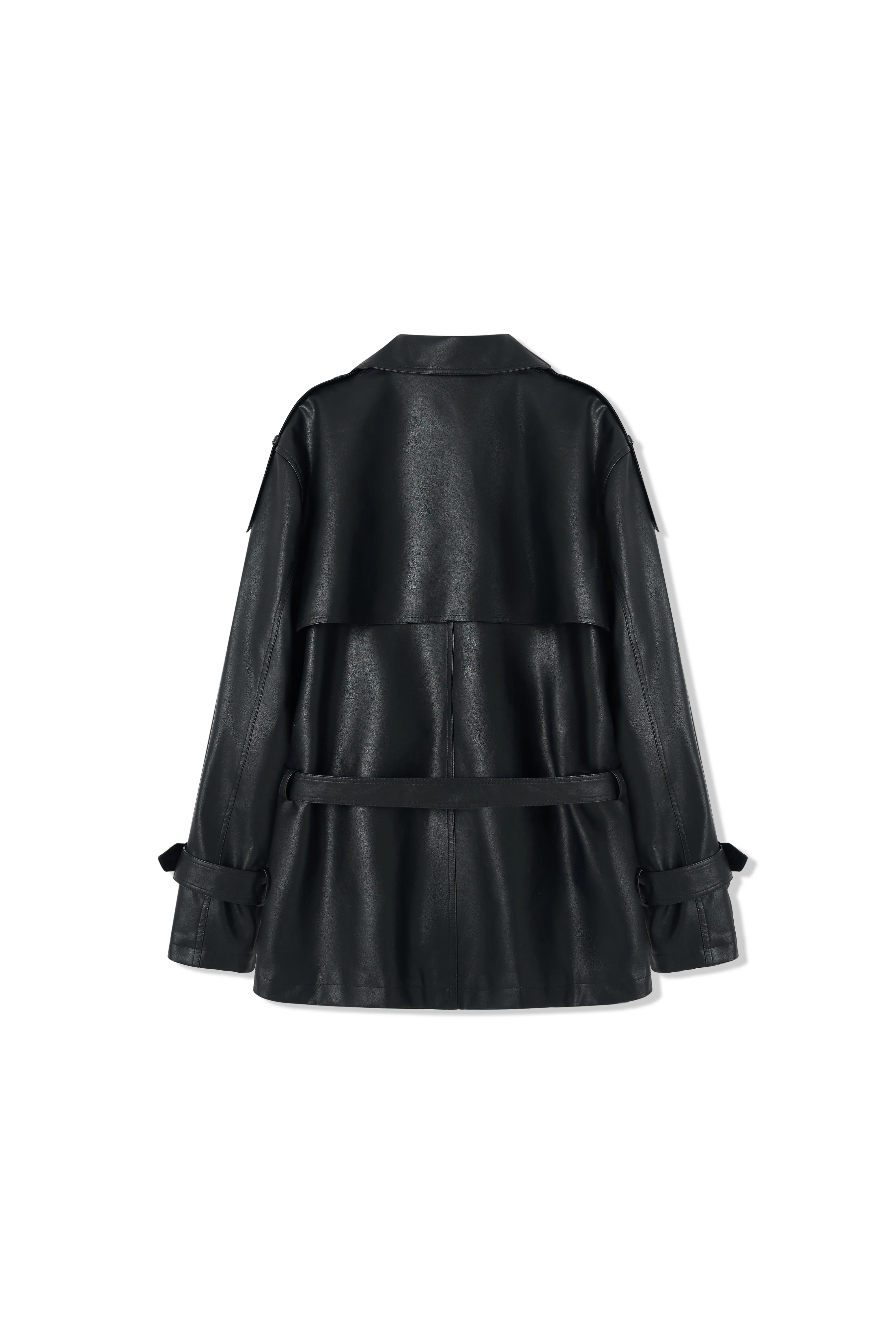 Black Emissary Leather Trenchcoat