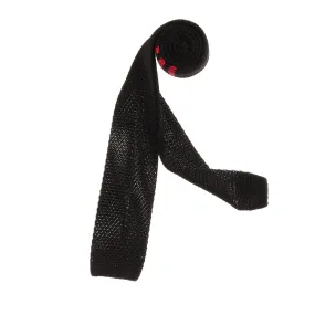 Black with Red Horizontal Knit Tie