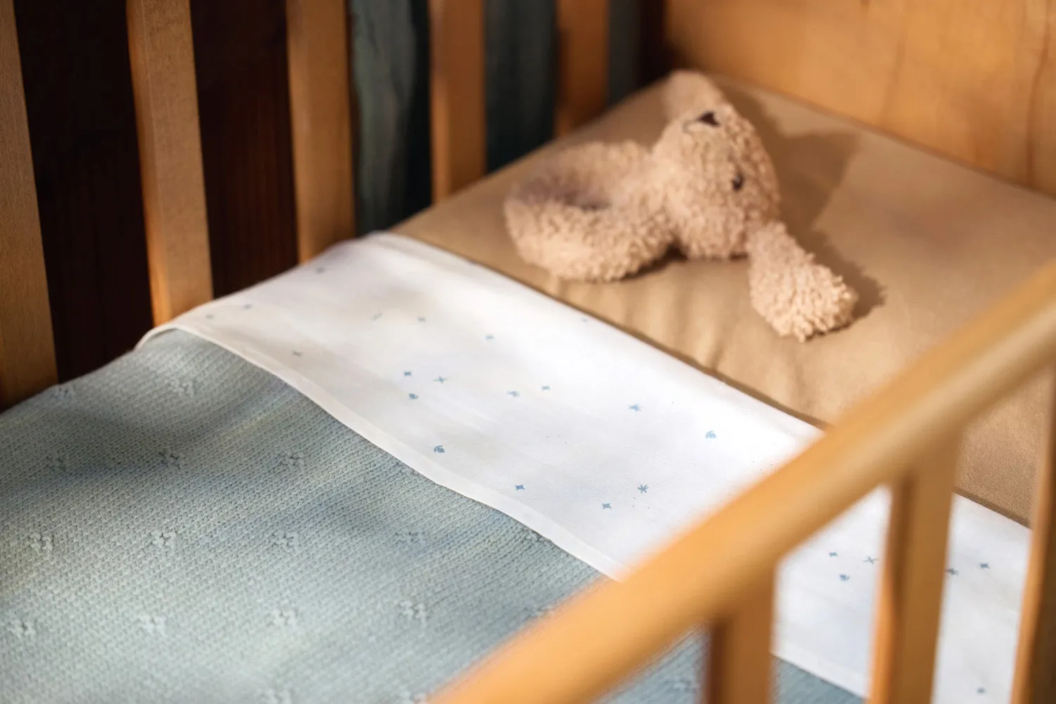 Blanket Cot 100x150cm Cosy Knit - Sea Green