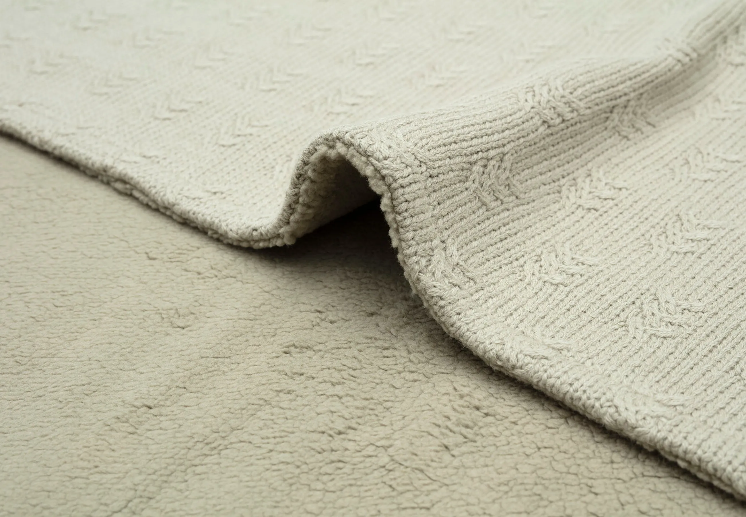 Blanket Cot 100x150cm Grain Knit - Olive Green/Velvet