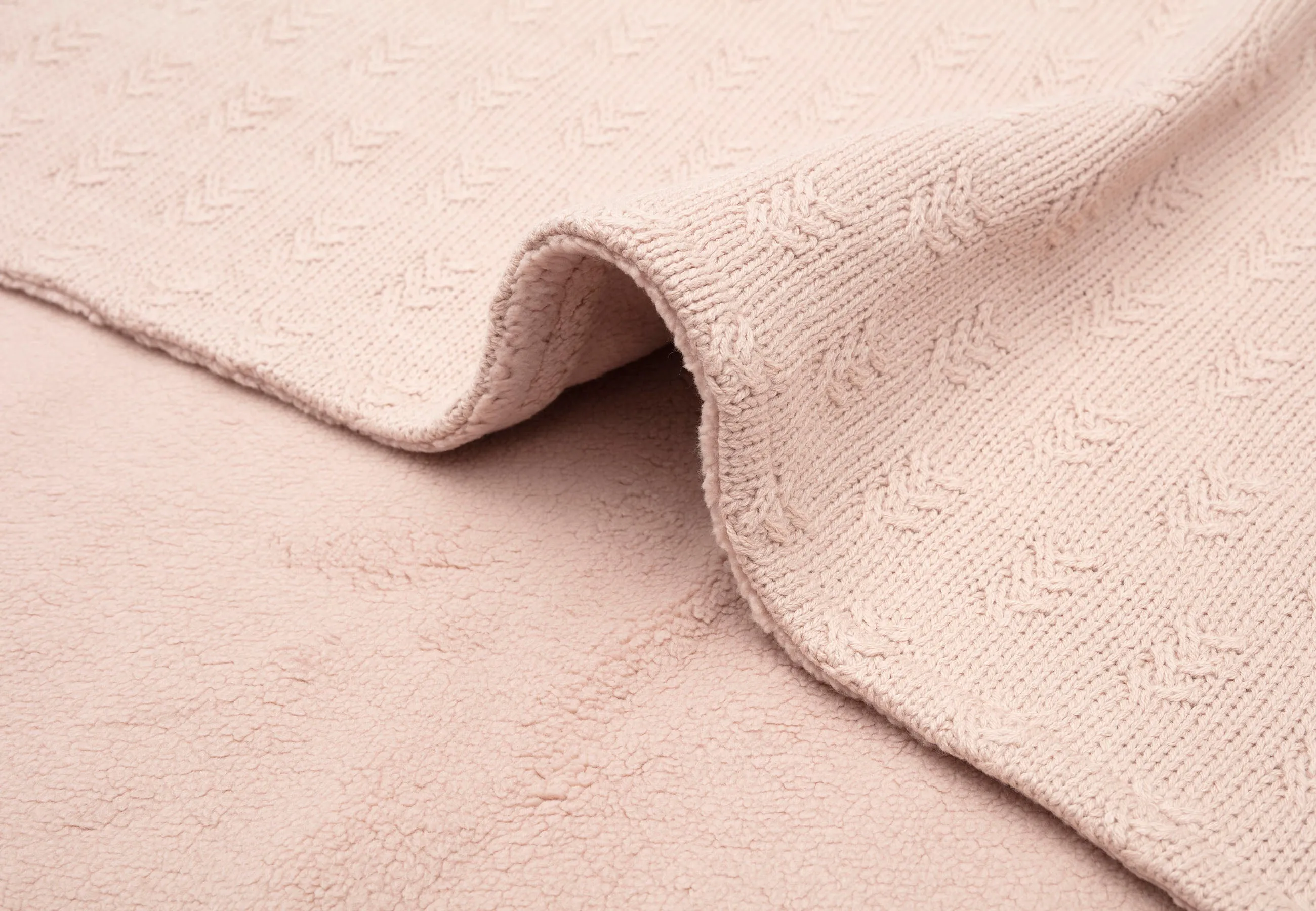 Blanket Cot 100x150cm Grain Knit - Wild Rose/Velvet