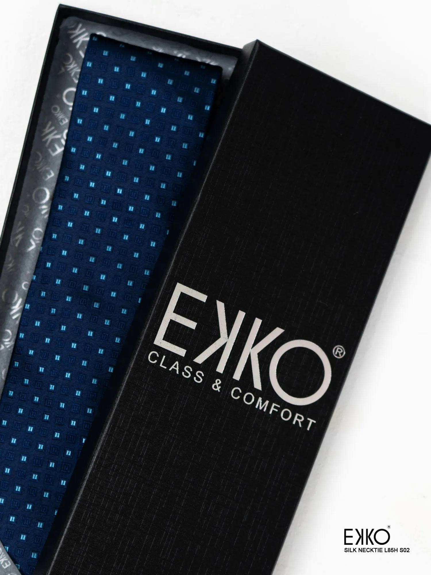 Blue Dobby 100% Silk Tie