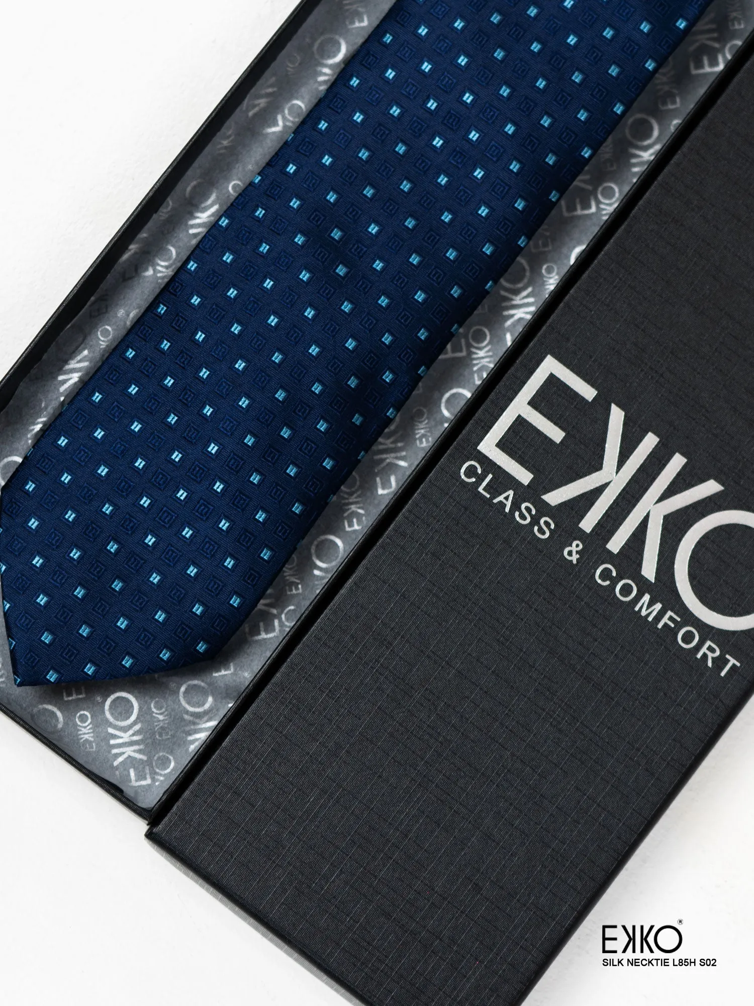 Blue Dobby 100% Silk Tie