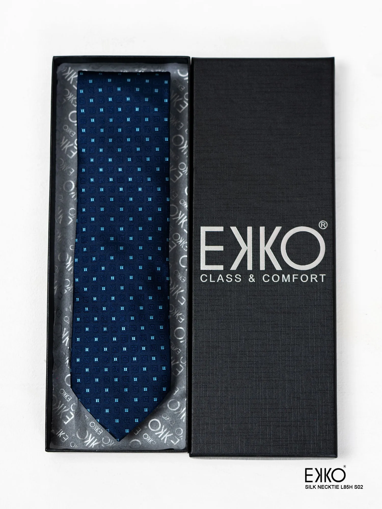 Blue Dobby 100% Silk Tie
