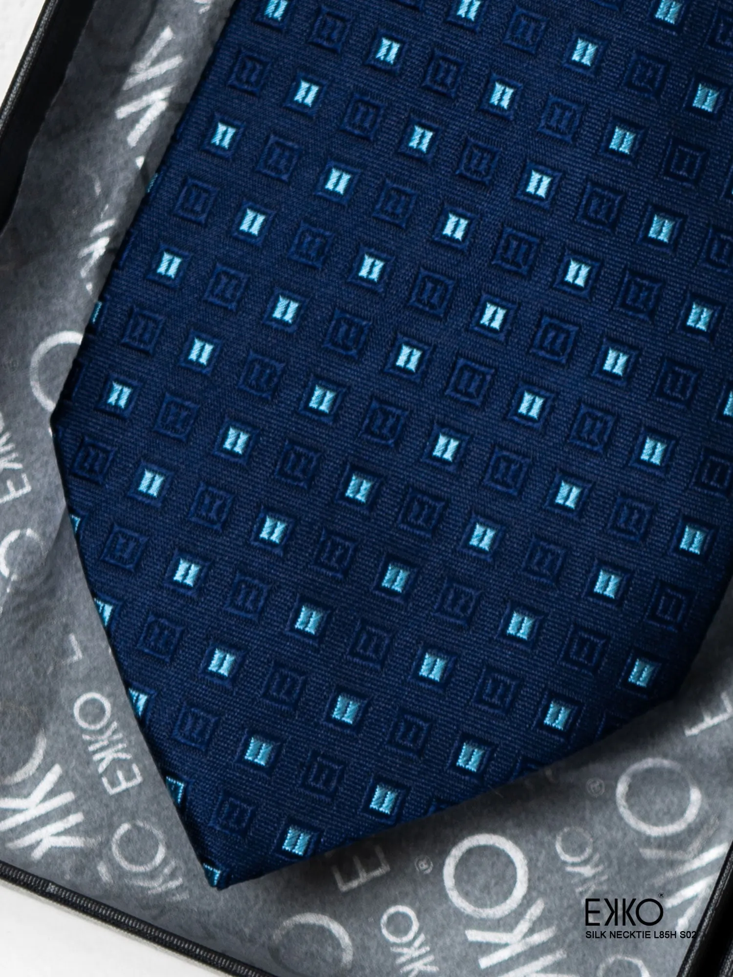 Blue Dobby 100% Silk Tie