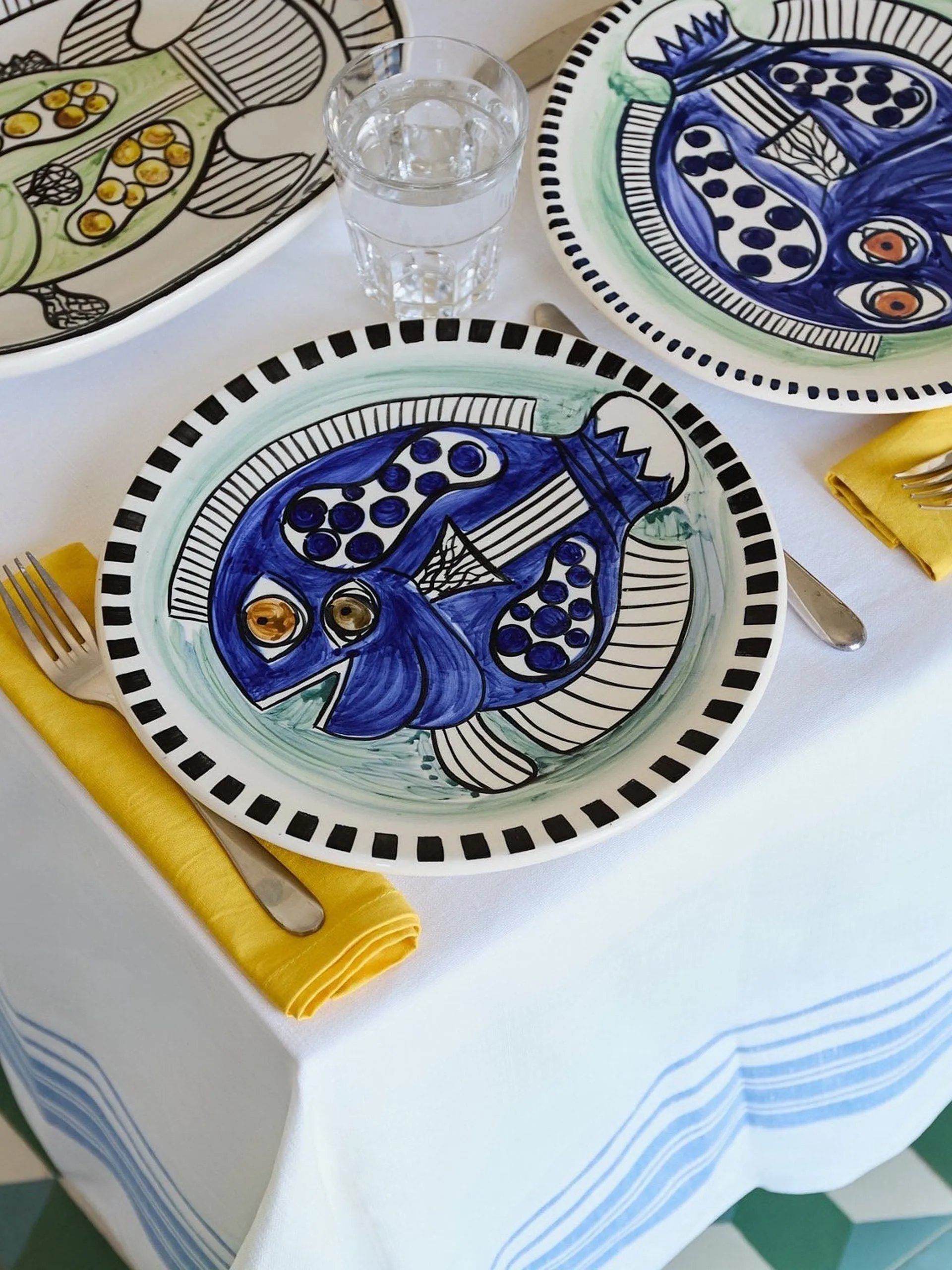 Blue fish gozo dinner plate