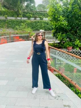 Blue Ruffle Jumpsuit