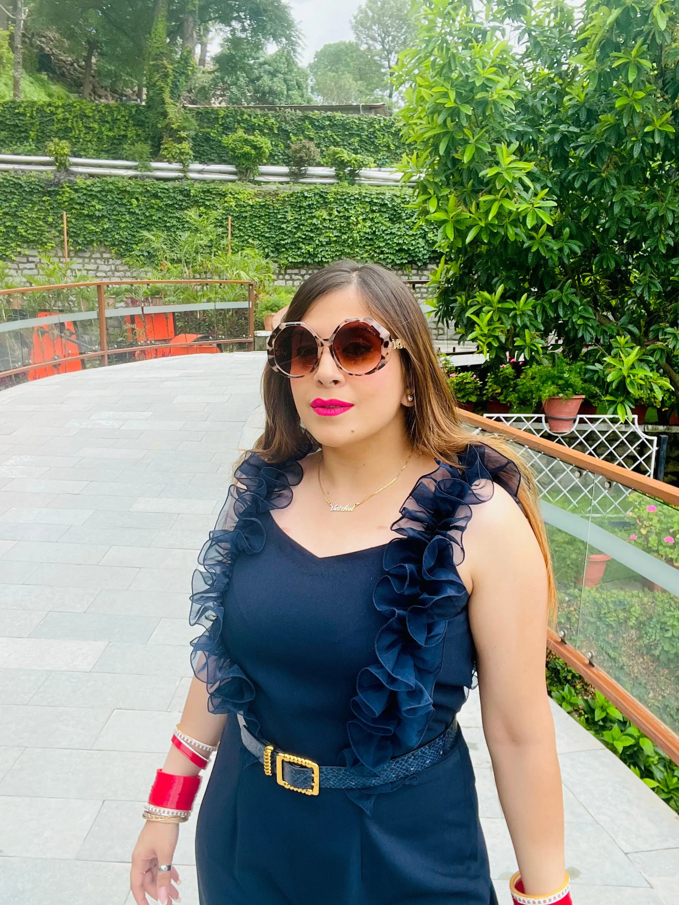 Blue Ruffle Jumpsuit