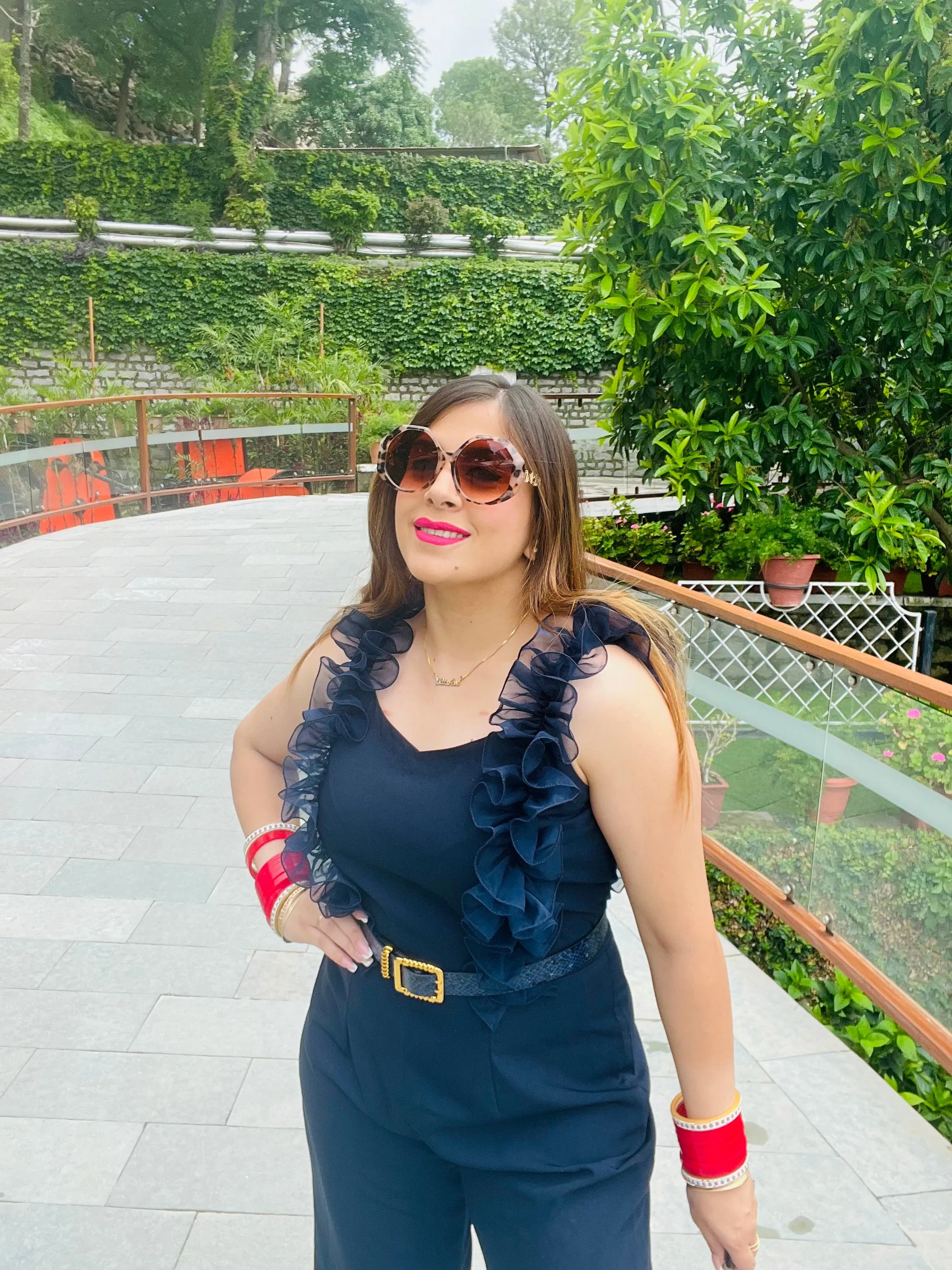 Blue Ruffle Jumpsuit