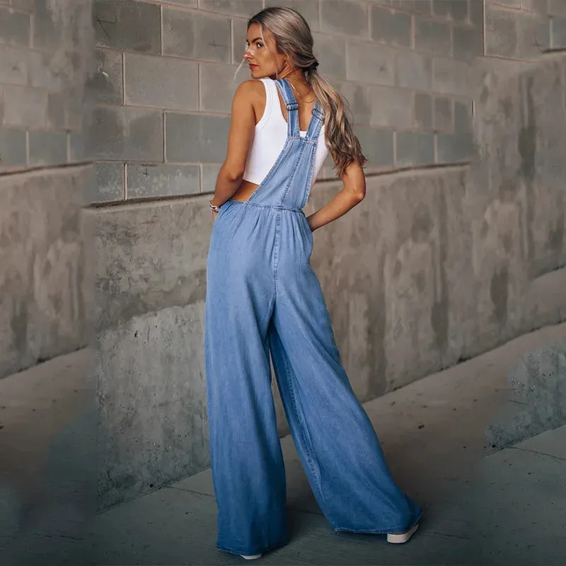 Boho Oversize Denim Overalls