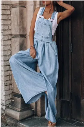 Boho Oversize Denim Overalls