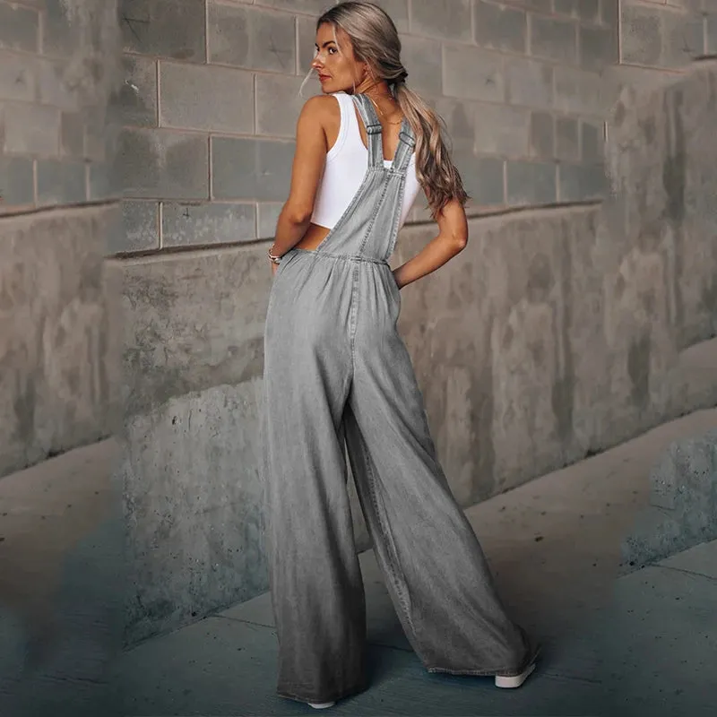 Boho Oversize Denim Overalls