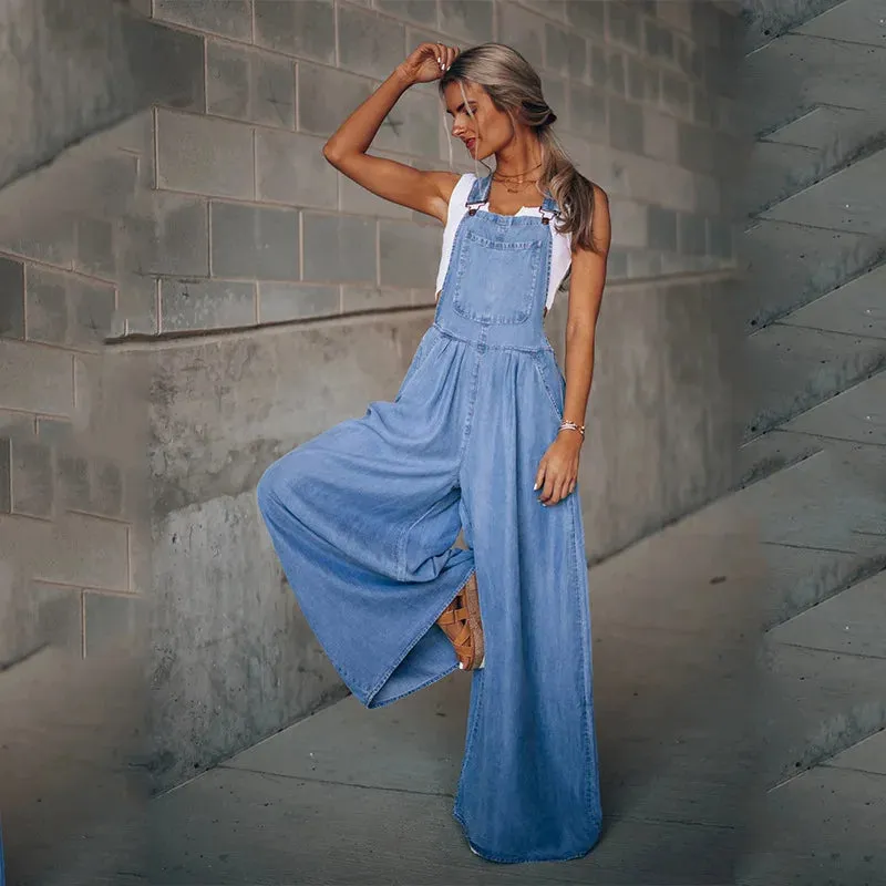 Boho Oversize Denim Overalls