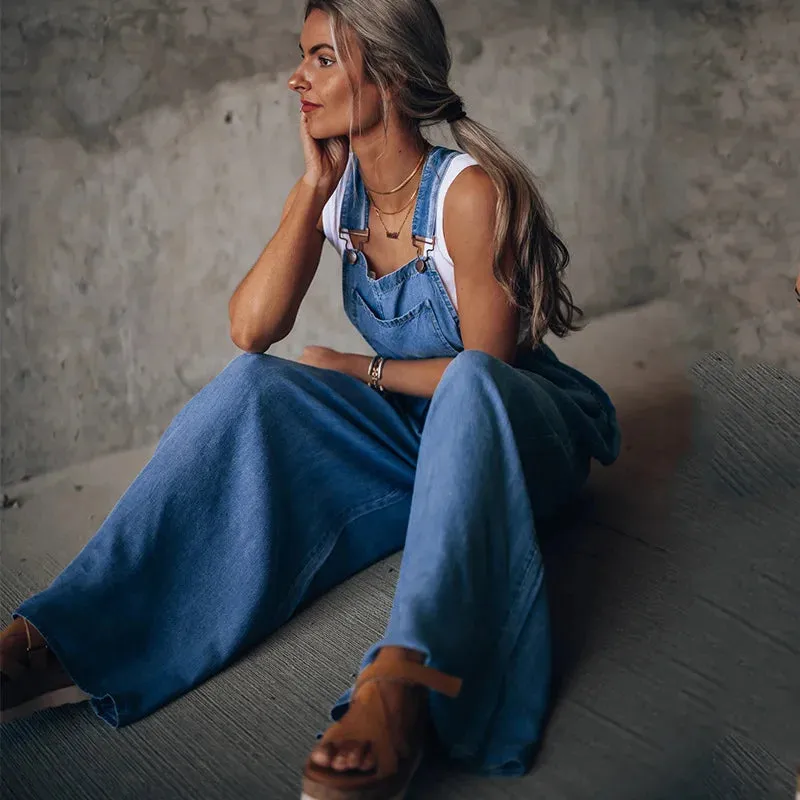 Boho Oversize Denim Overalls